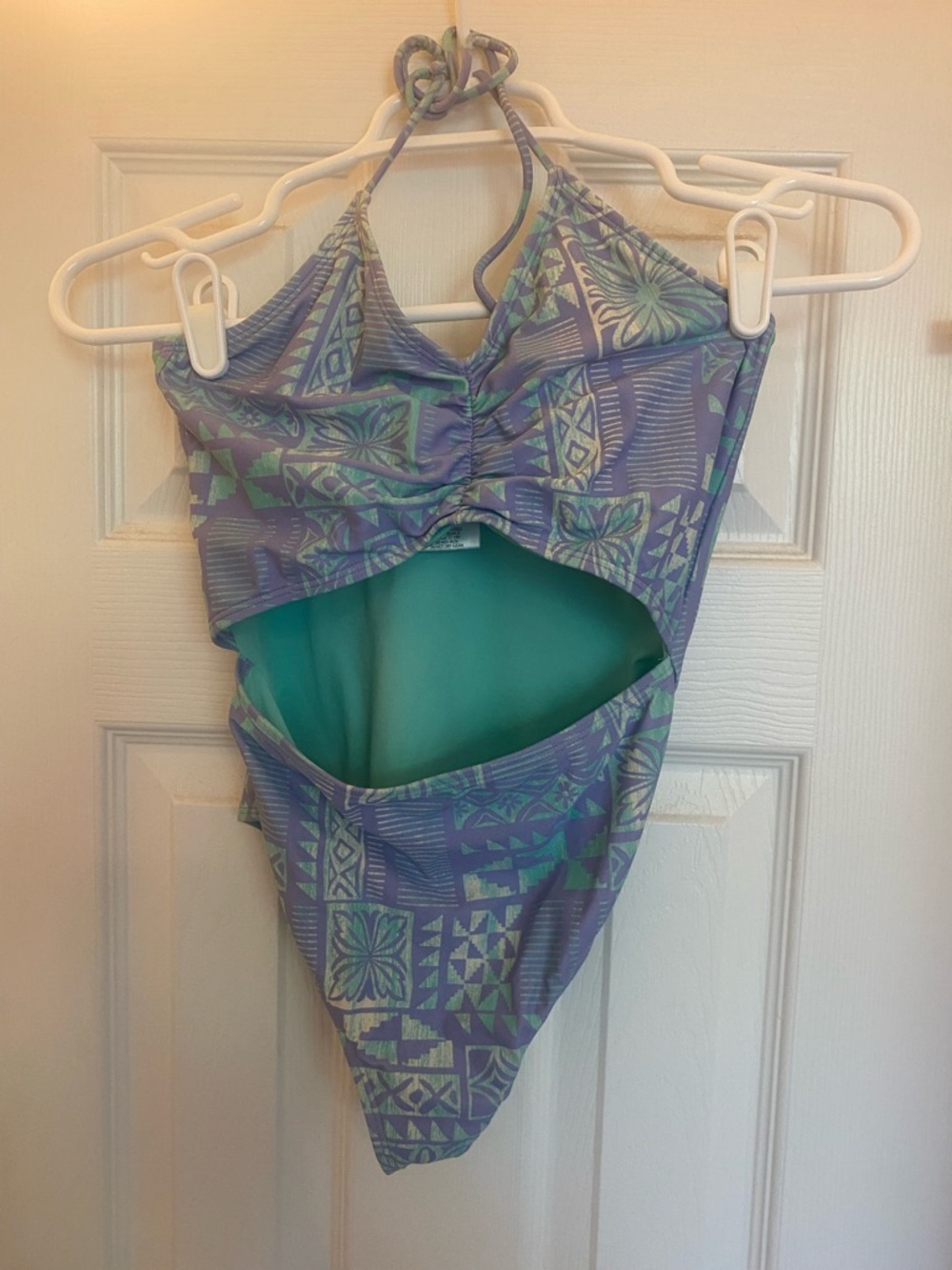 O'Neill Purple & Teal Patterned Cutout One-Piece Swimsuit - Kids